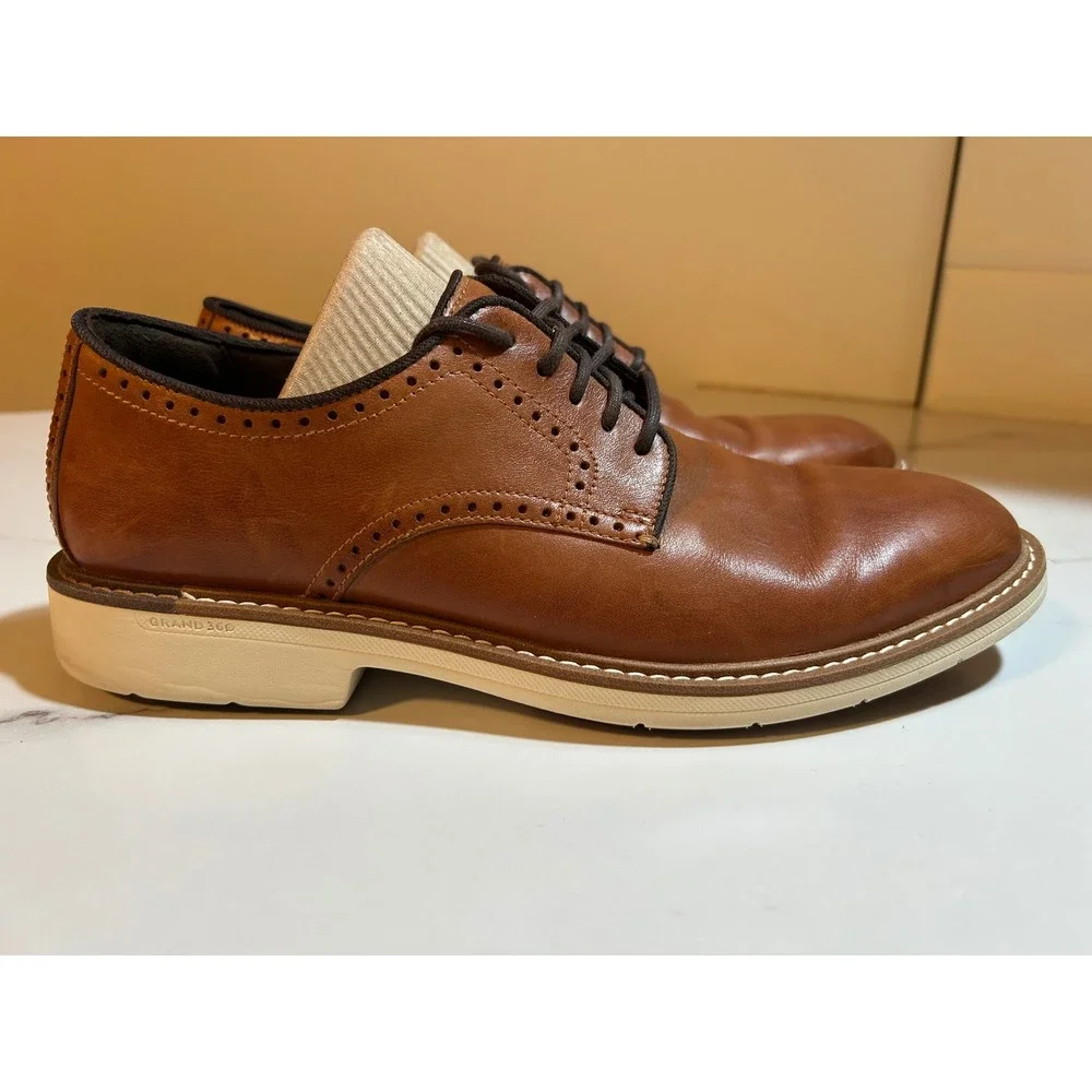 Cole Haan Mens Grand 360 British Tan Leather Oxford Shoes C34125 Size 10M